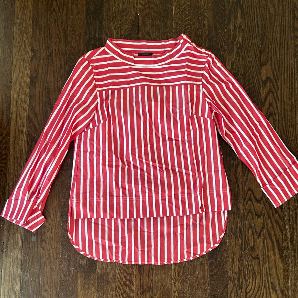 NWT J.Crew Funnel-neck Hi-Lo Blouse